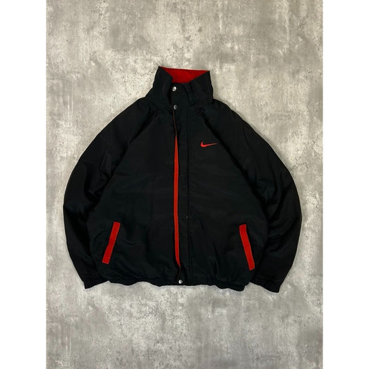 Vintage 90s Nike Embroidered Swoosh Two Tone Nylon Full Zip Jacket Size XL