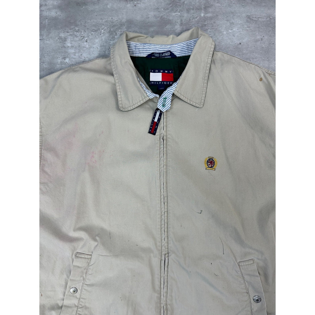 Vintage Tommy Hilfiger Embroidered Crest Harrington Jacket Size Large
