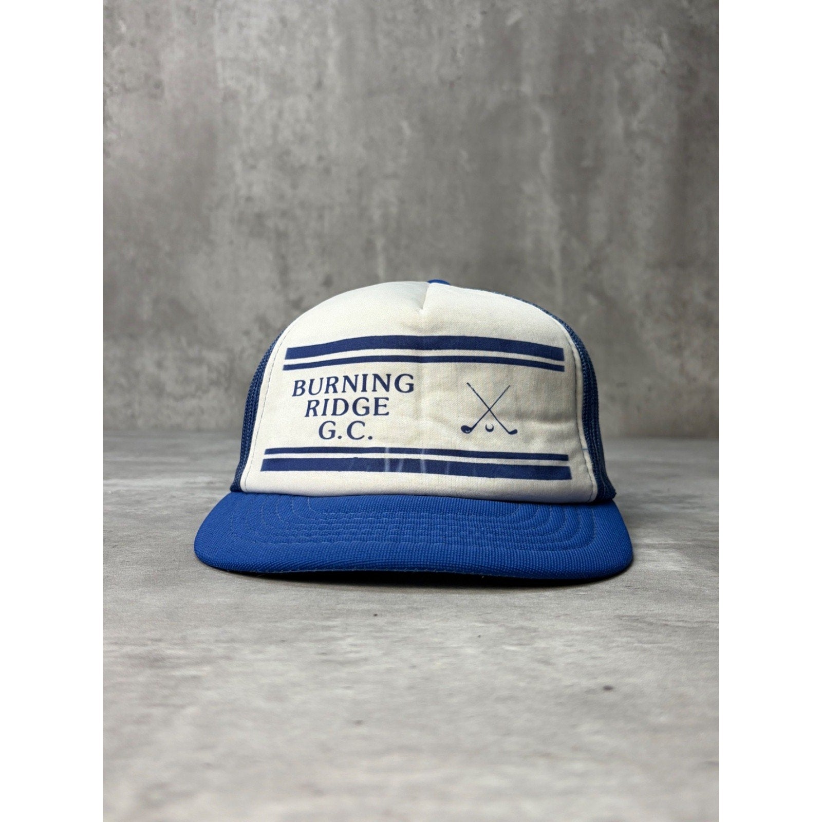 Vintage Burning Ridge Golf Club Two Tone Trucker Snapback Hat OSFA
