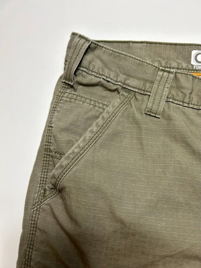 Carhartt Relaxed Fit Rip Stop Workwear Cargo Pants Size 37W Green