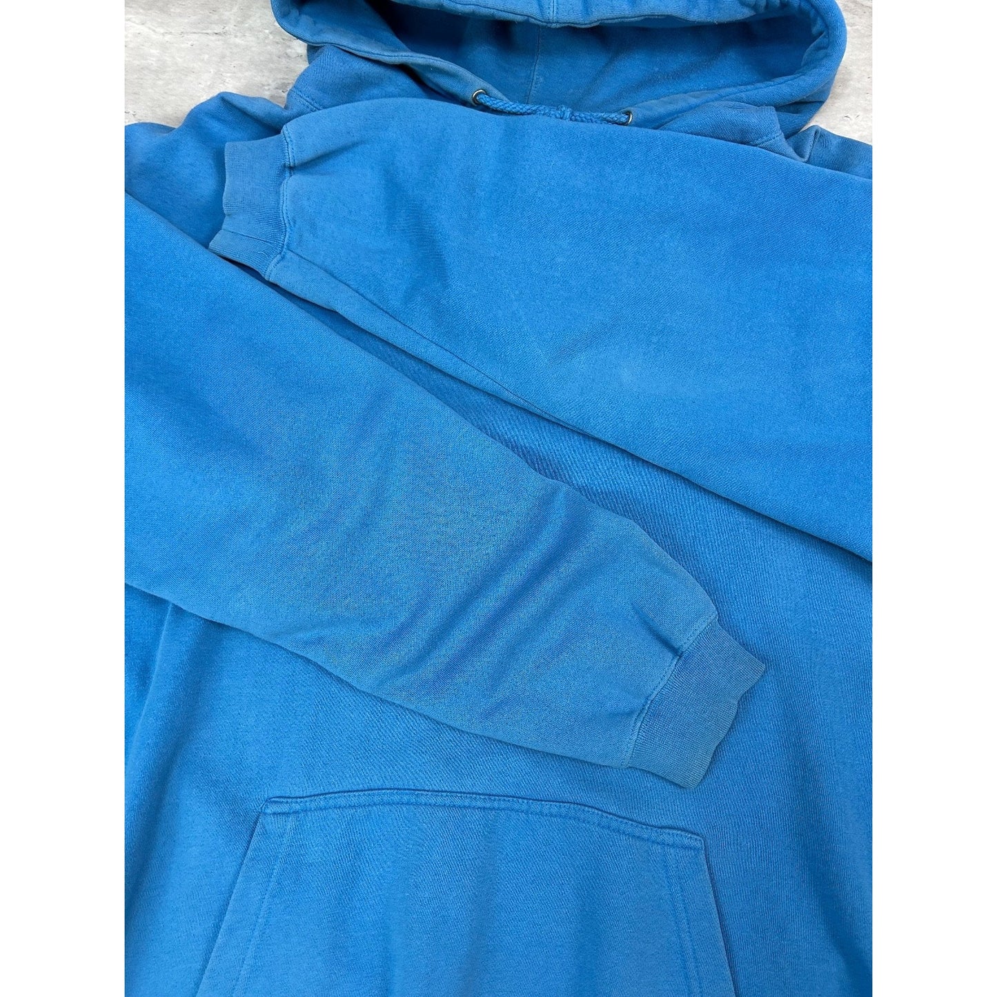 Vintage 2000s Stussy 80 Spellout Graphic Hooded Sweatshirt Size XL Blue