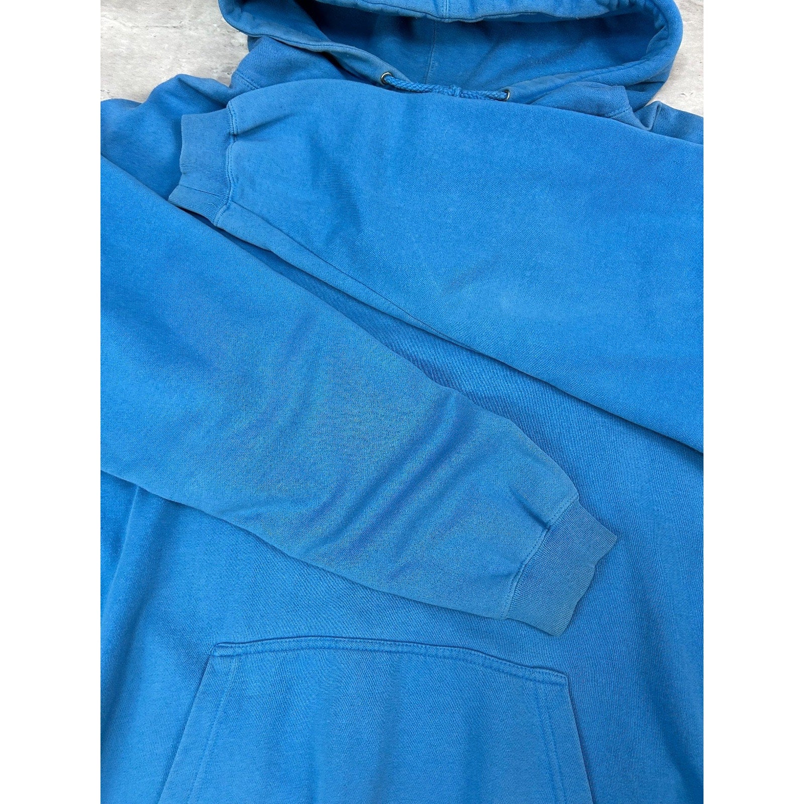 Vintage 2000s Stussy 80 Spellout Graphic Hooded Sweatshirt Size XL Blue