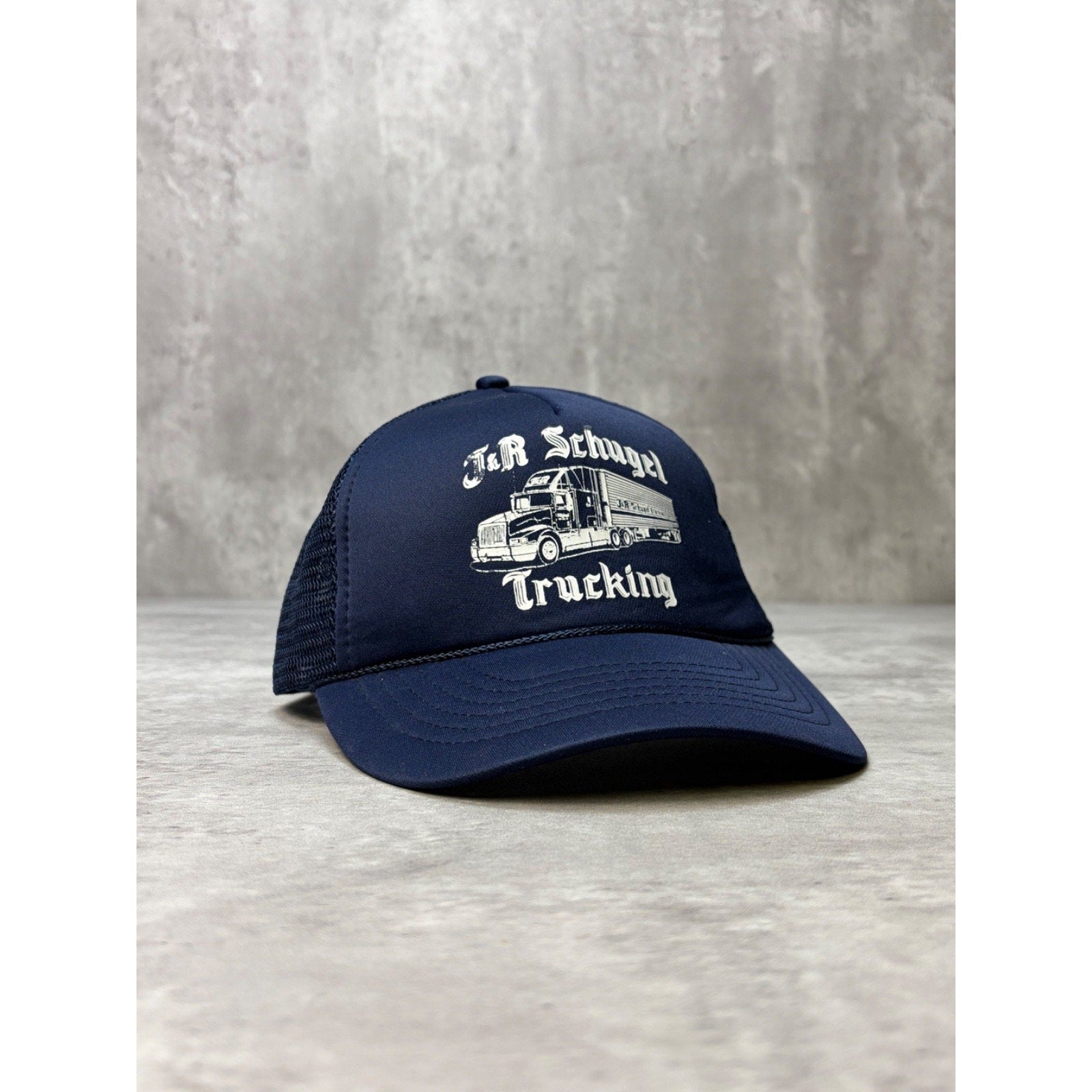 Vintage J&R Schugel Trucking Graphic Trucker Snapback Hat OSFA