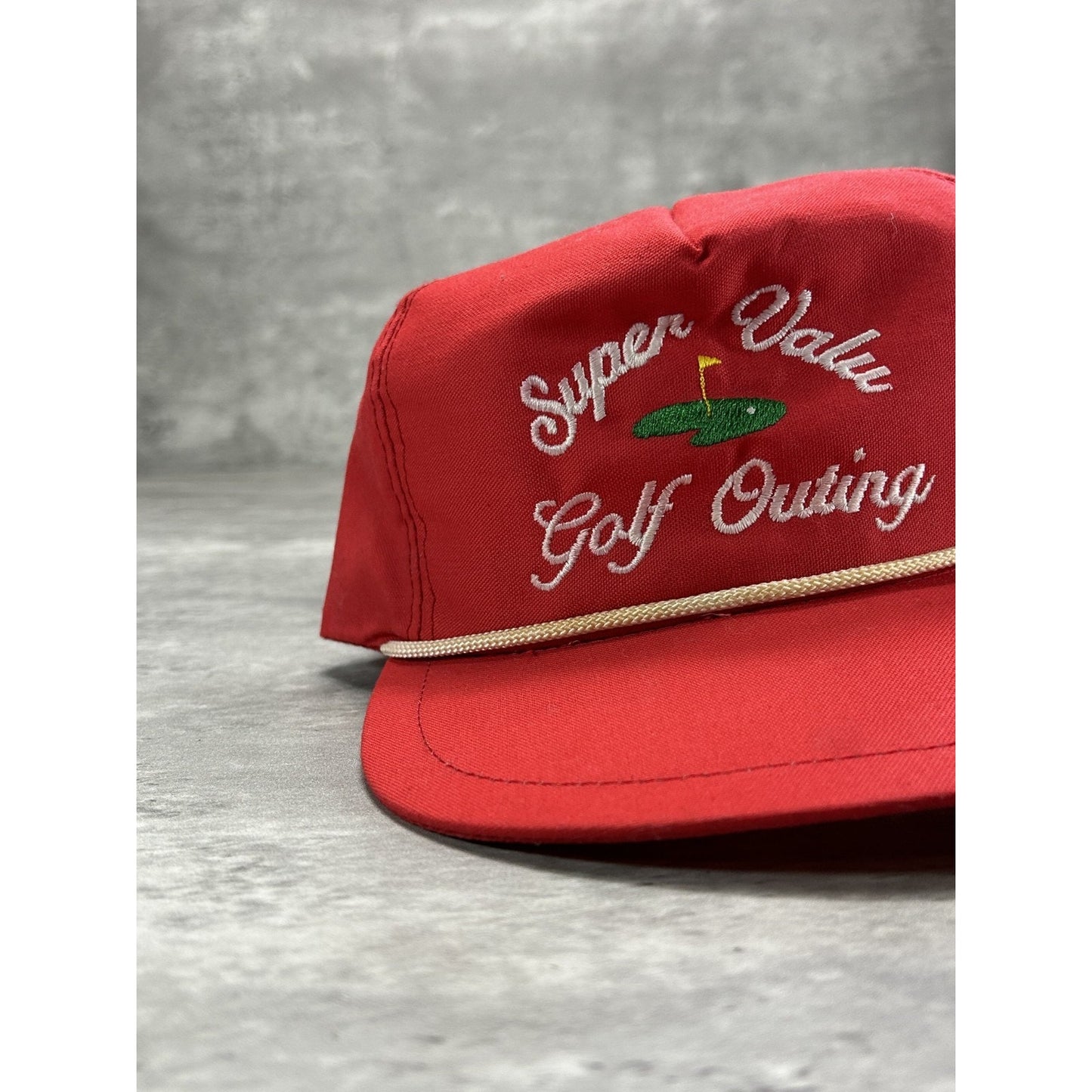 Vintage 90s Super Valu Golf Outing Embroidered Spellout Snapback Hat OSFA