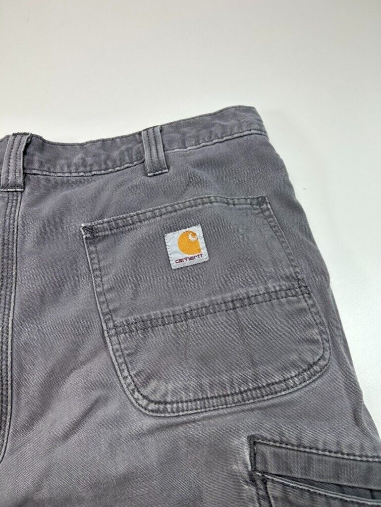 Carhartt Relaxed Fit Insulated Canvas Workwear Five Pocket Pants Size 34 Gray