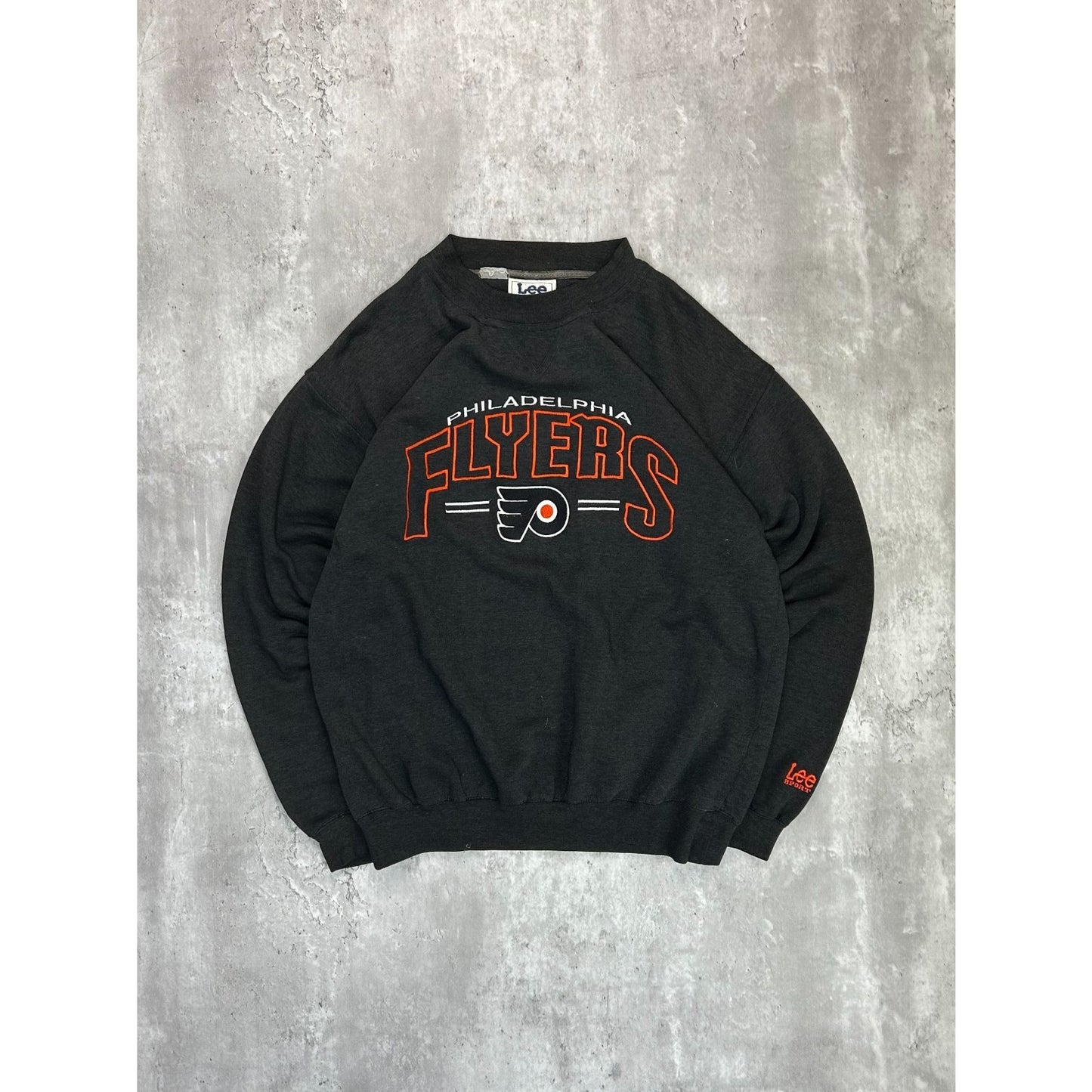 Vintage Philadelphia Flyers NHL Embroidered Spellout Hockey Sweatshirt Size Med