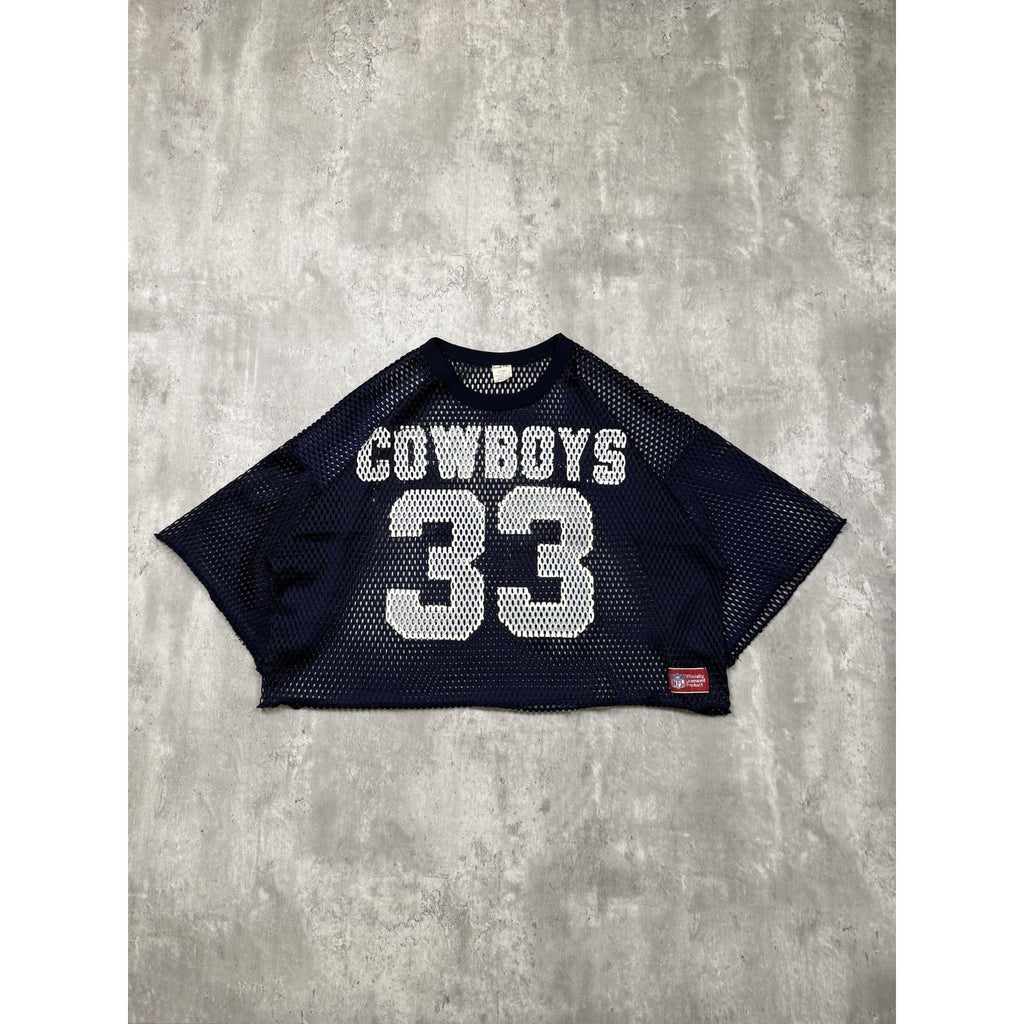 Vintage 80s/90s Tony Dorsett #33 Dallas Cowboys NFL Mesh Cropped Jersey Sz Large