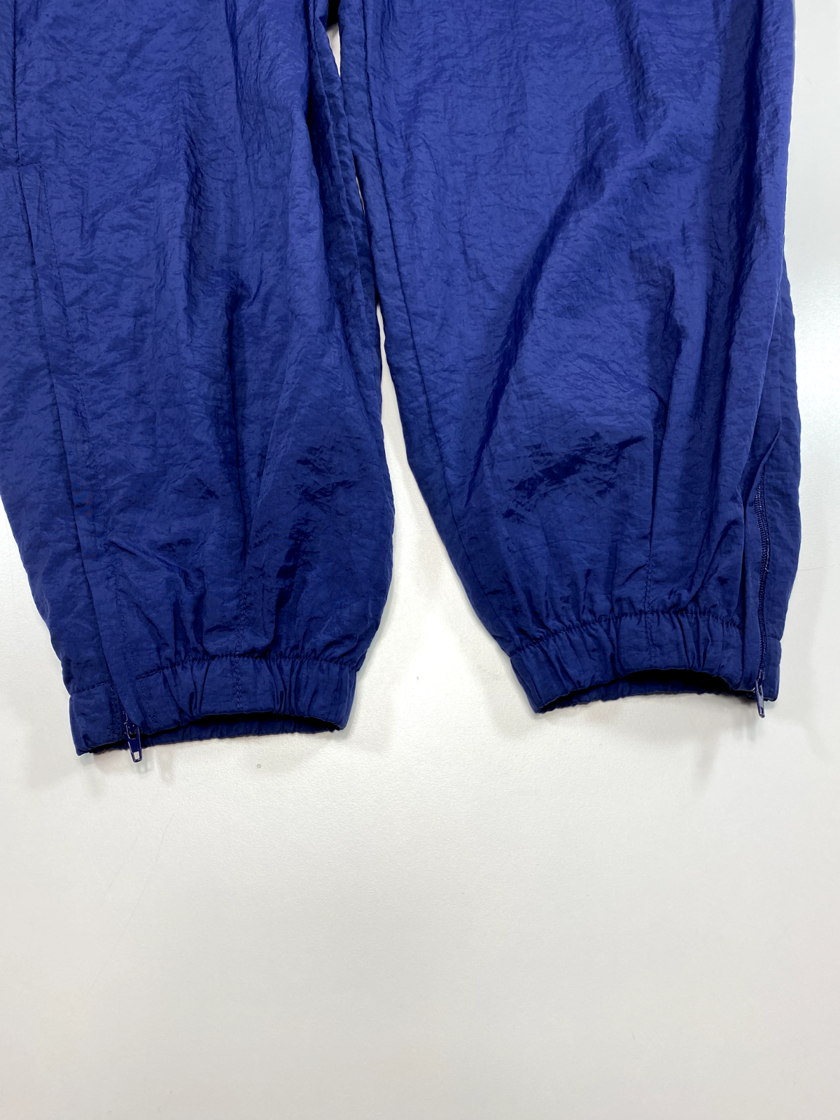 Vintage 90s Nike Embroidered Swoosh Nylon Windbreaker Pants Size 28W Blue