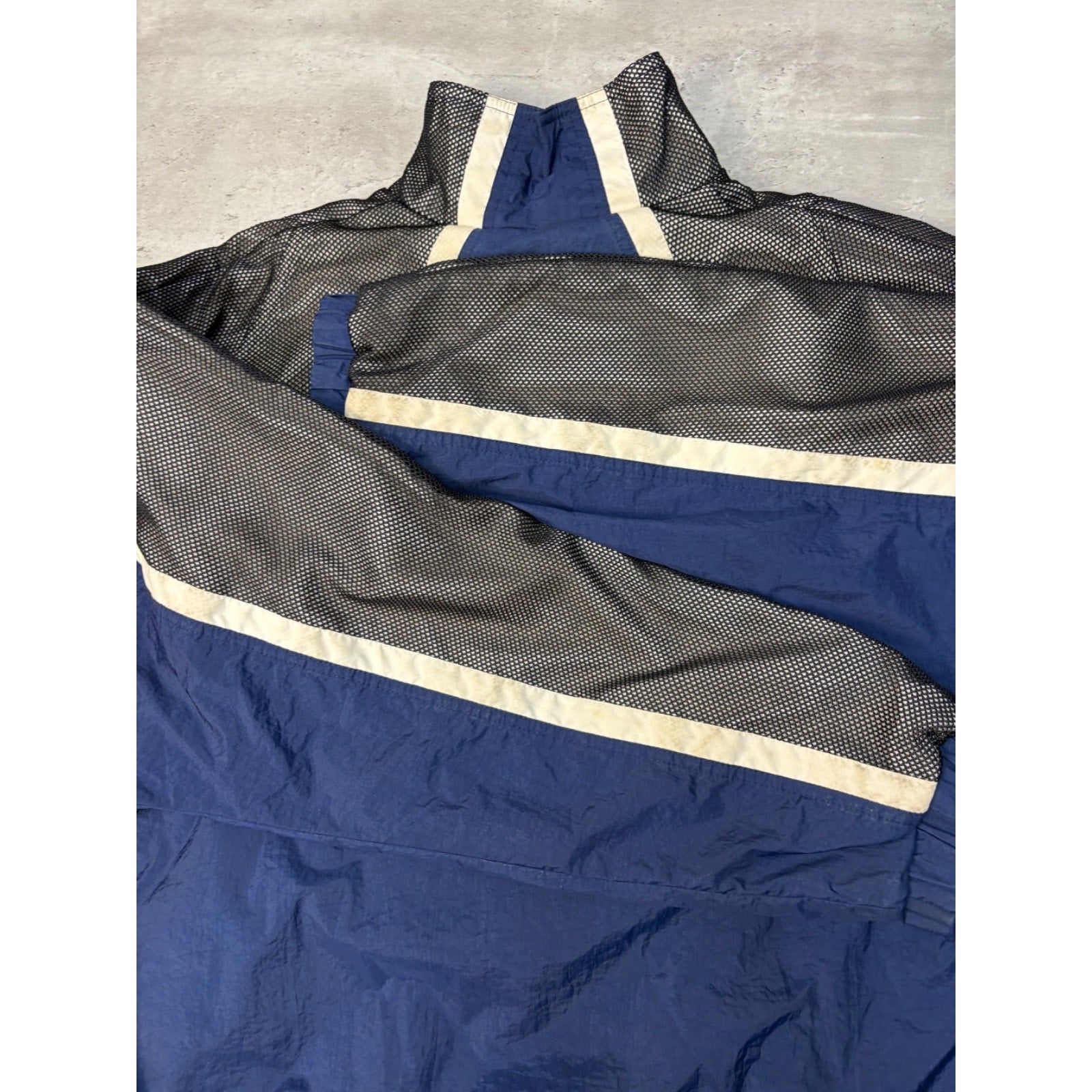 Vintage Nike Embroidered Swoosh Mesh Panel Full Zip Windbreaker Jacket Size XL