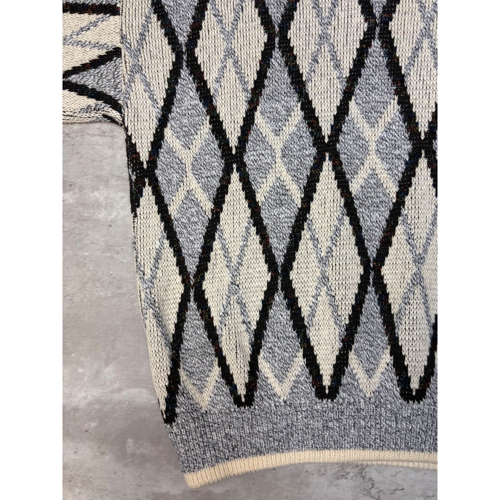Vintage J.J. Cochran Geometric Pattern Pullover Knit Sweater Size Medium