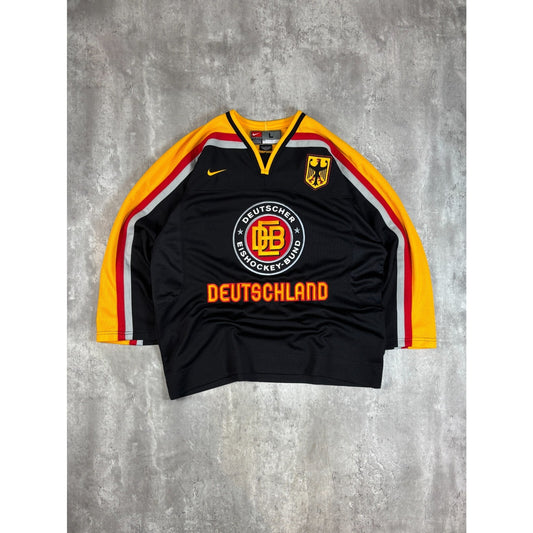 Vintage Germany Deutschland Nike Team Embroidered Hockey Jersey Size Large