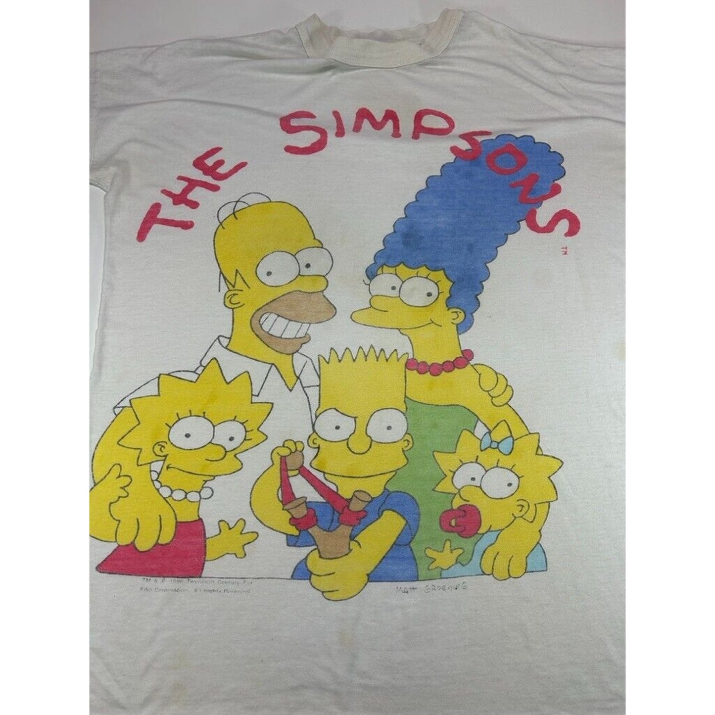 Vintage 1998 The Simpsons Cartoon Big Graphic Promo T-Shirt Size XL