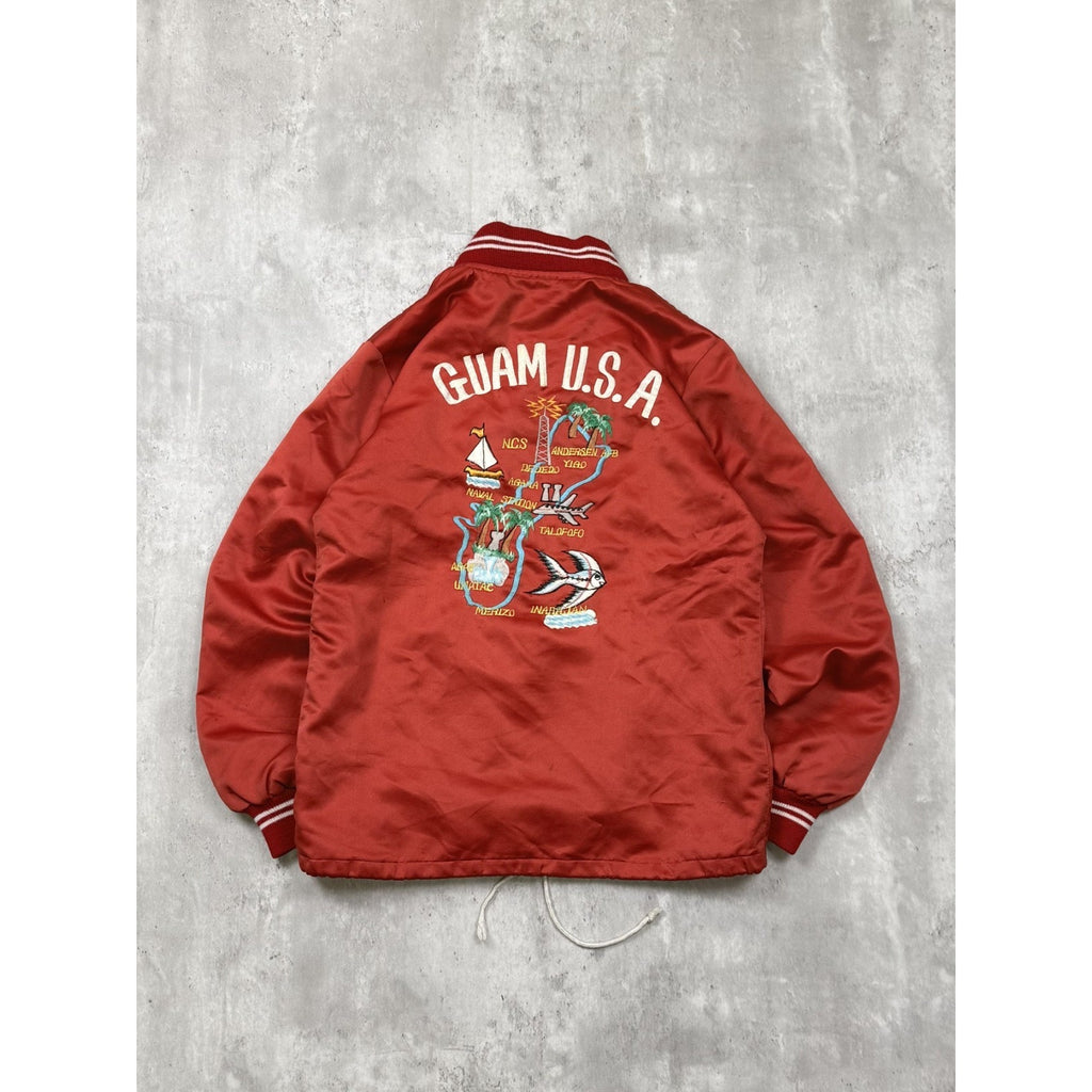 70s/80s Guam USA Embroidered Lightweight Varsity Souvenir Jacket Size Small