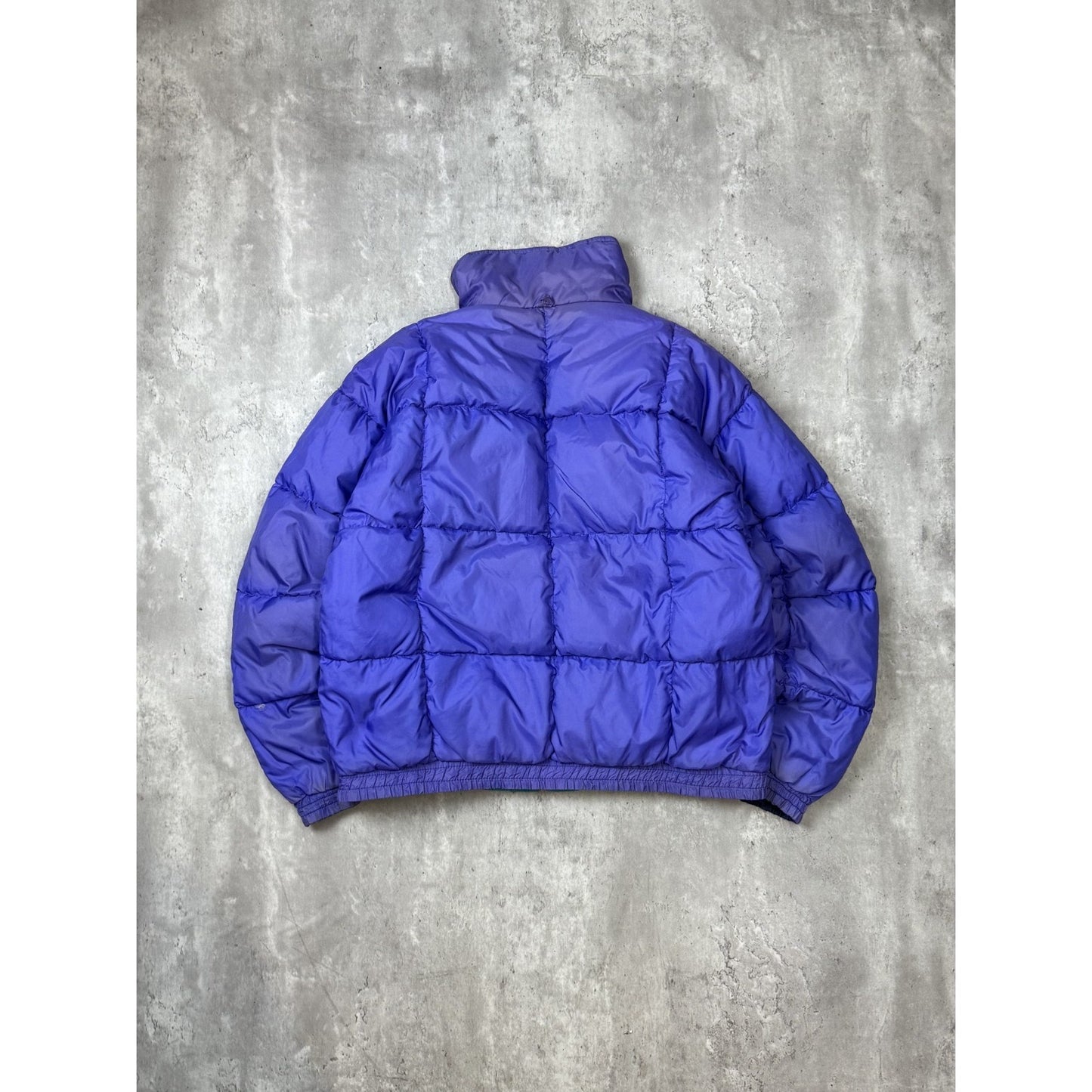 Vintage 90s Eddie Bauer Full Zip Two Tone Reversible Nylon Puffer Jacket Large