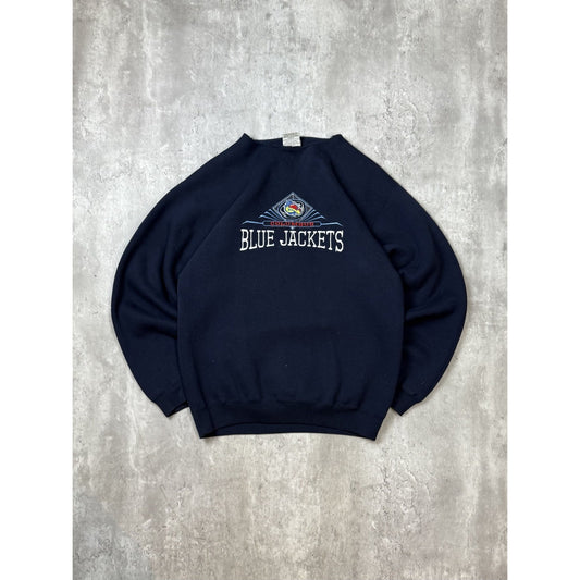 Vintage 90s Columbus Blue Jackets NHL Embroidered Logo Sweatshirt Size Medium