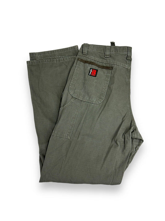 Vintage Wrangler Riggs Ripstop Canvas Workwear Carpenter Pants Size 36 Green