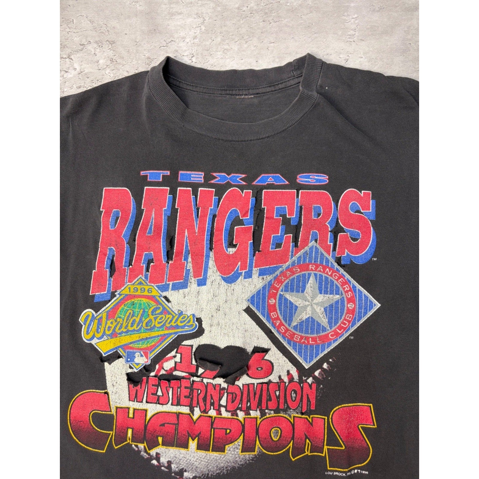 Vintage 1996 Texas Rangers MLB Western Division Champs T-Shirt Size Medium
