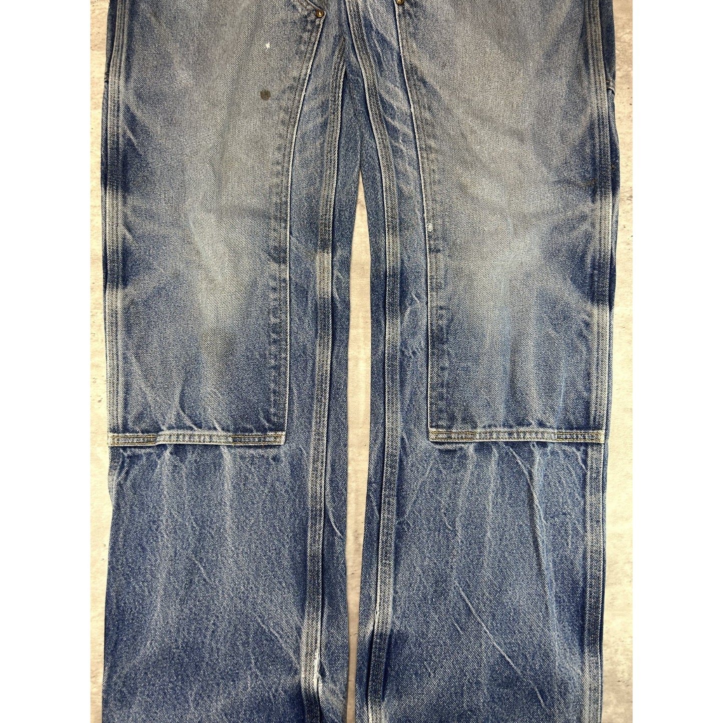 Vintage Carhartt Medium Wash Denim Double Knee Carpenter Pants Size 34