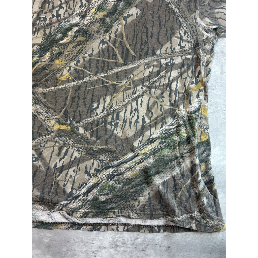 Vintage 90s Mossy Oak Shadow Branch Tree Camo Hunting T-Shirt Size 3XL