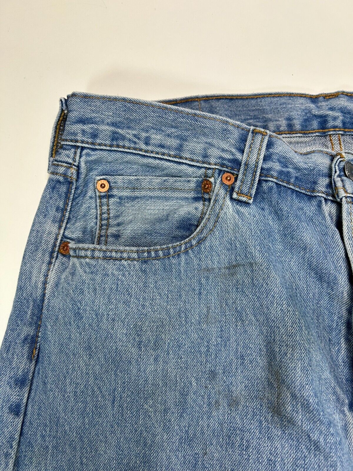 Levis XX 501 Red Tab Button Fly Light Wash Denim Pants Size 35W Blue