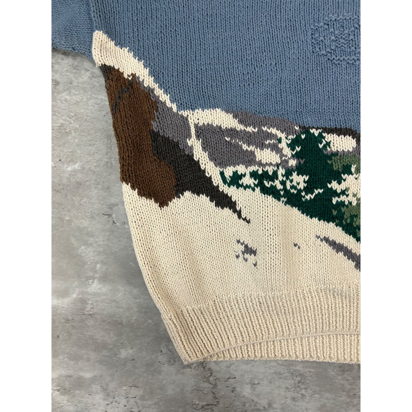 Vintage 90s Skiing Graphic Pullover Knit Sweater Size Large