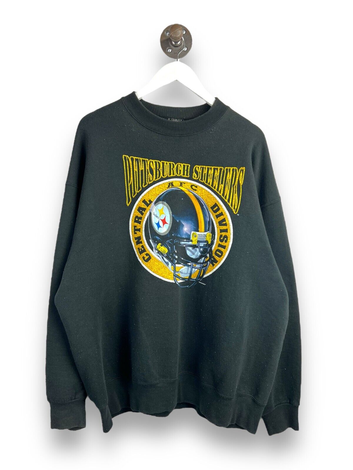 Vintage 1995 Pittsburgh Steelers NFL Helmet Graphic Sweatshirt Size 2XL 90s