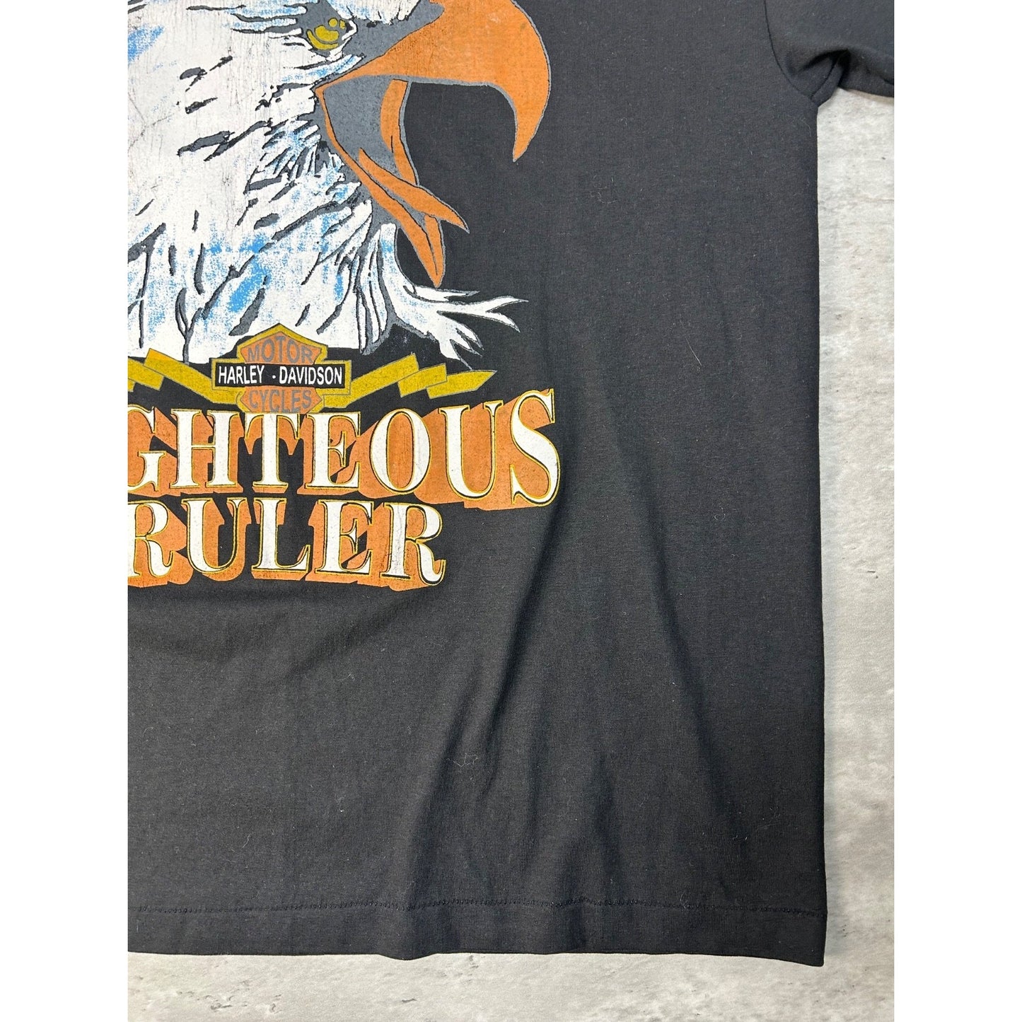 Vintage 1996 Harley Davidson Righteous Ruler Bald Eagle Graphic T-Shirt Sz Large