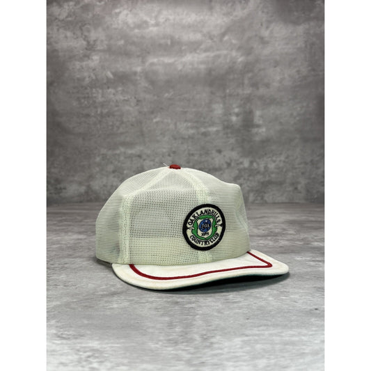 Vintage 1980s Oakland Hills Country Club PGA Mesh Snapback Hat OSFA White