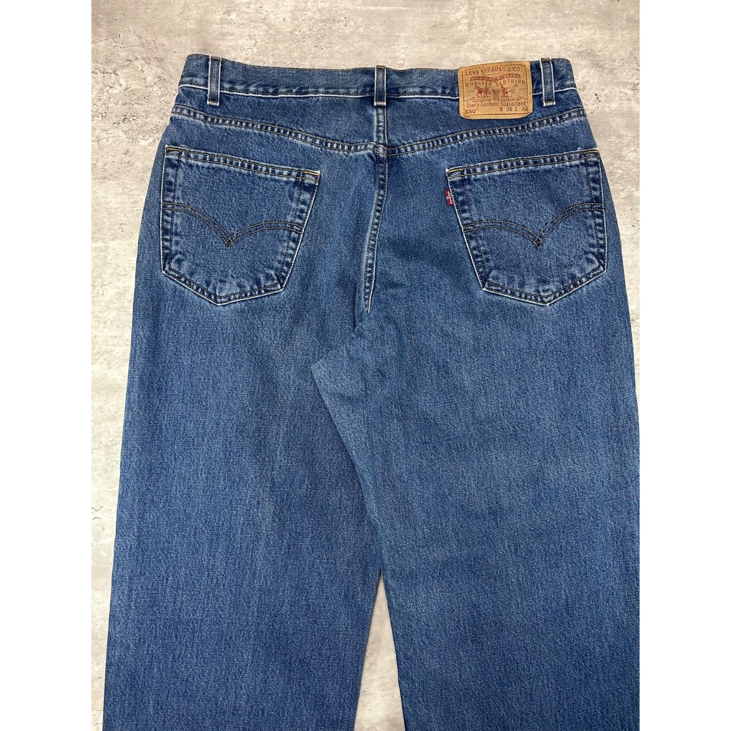 Vintage 90s Levis 550 Red Tab Medium Wash Denim Pants Size 35 Blue