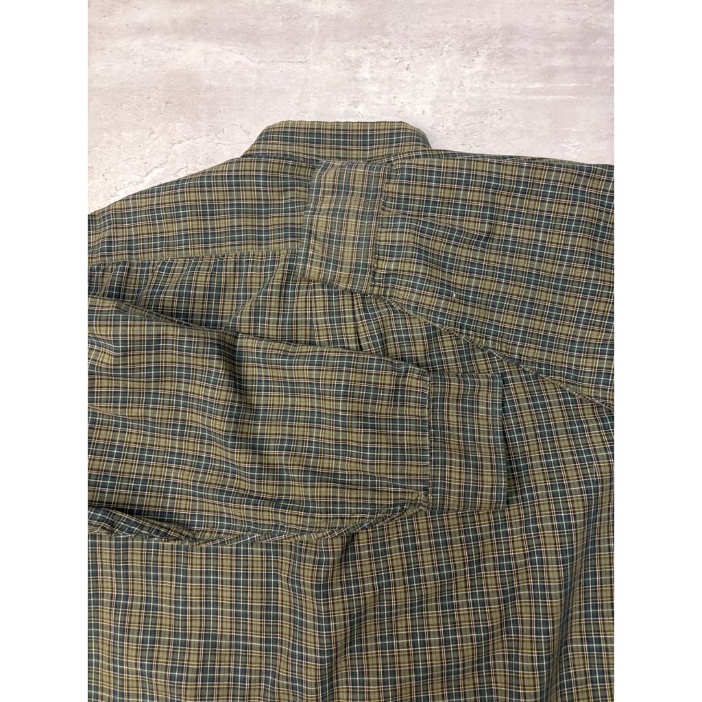 Vintage Basic Editions Single Pocket Plaid Cropped Button Up Shirt Size Large