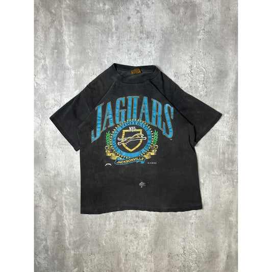 Vintage 1993 Jacksonville Jaguars NFL Banned Logo Spellout T-Shirt Size Medium