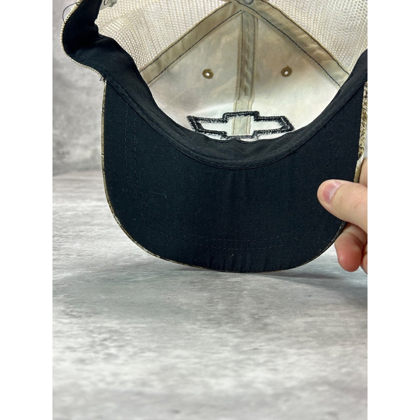 Vintage Chevrolet Embroidered Logo Tree Camo Trucker Snapback Hat OSFA