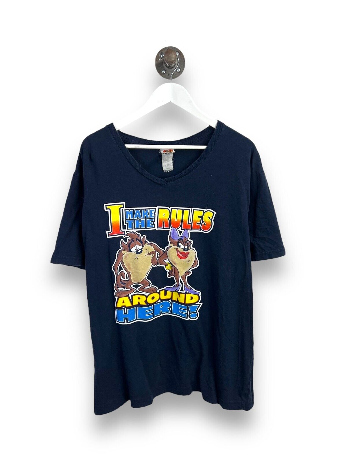 Vintage 2000 Looney Tunes Taz Cartoon Comedy T-Shirt Size XL Blue