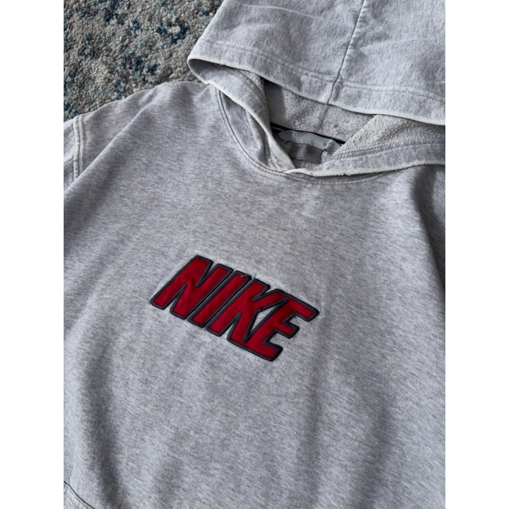 Vintage Nike Embroidered Spellout Logo Hooded Pullover Sweatshirt Size XL