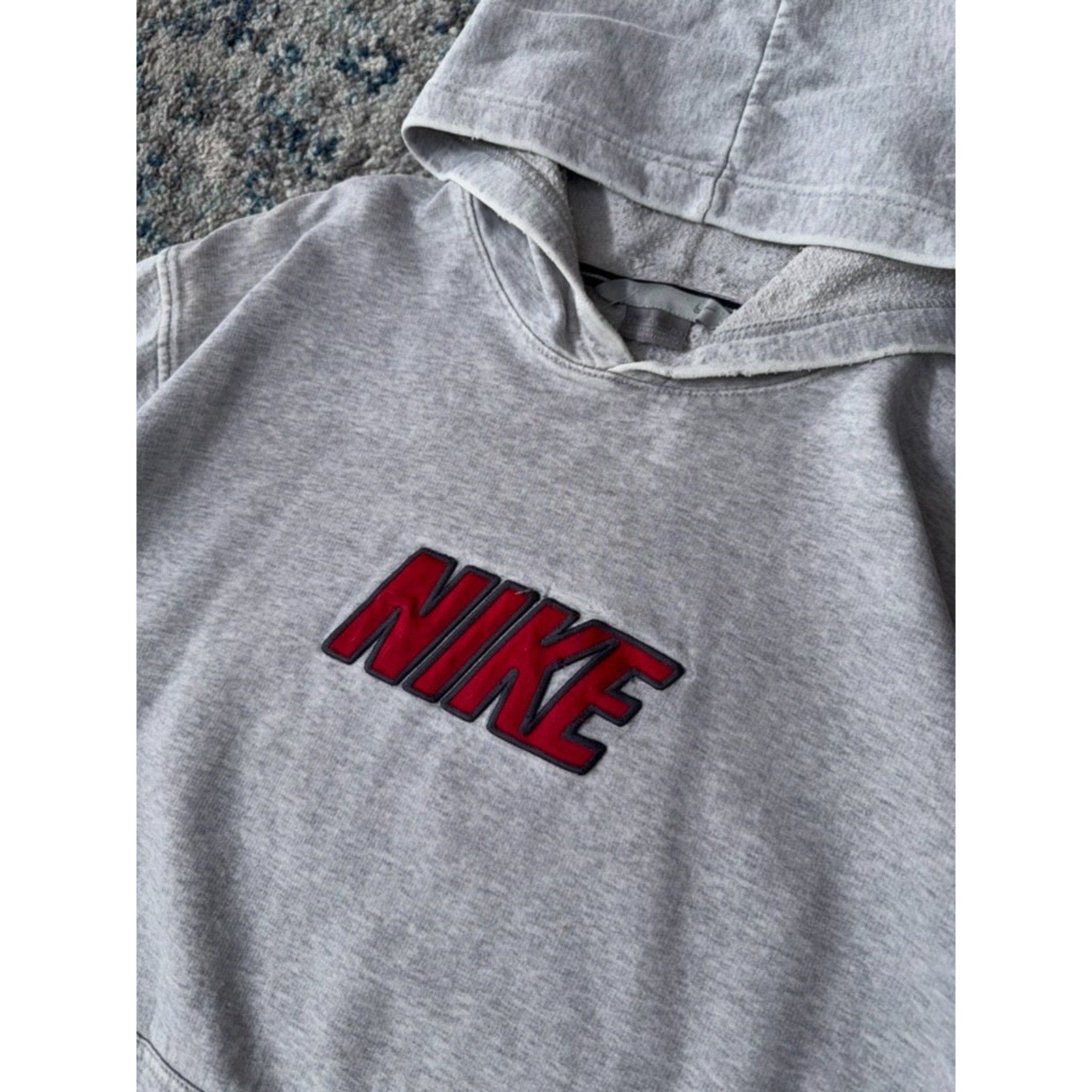 Vintage Nike Embroidered Spellout Logo Hooded Pullover Sweatshirt Size XL