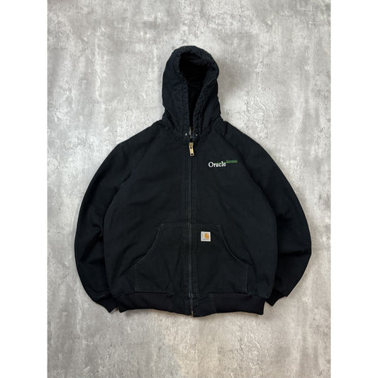 Vintage Carhartt Insulated Canvas Workwear Hooded Active Jacket Size Medium