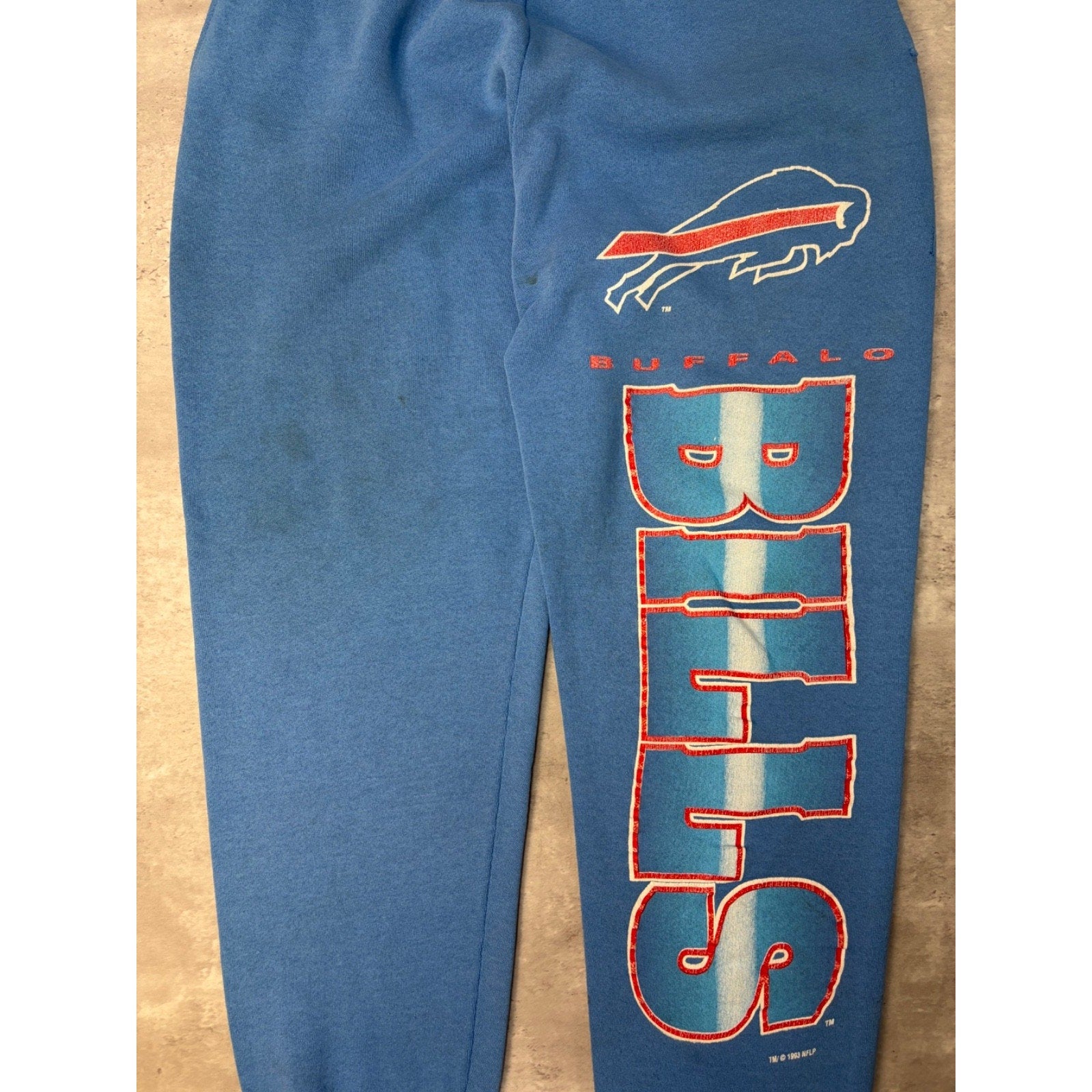 Vintage 1993 Buffalo Bills NFL Logo Spellout Graphic Sweat Pants Size Large