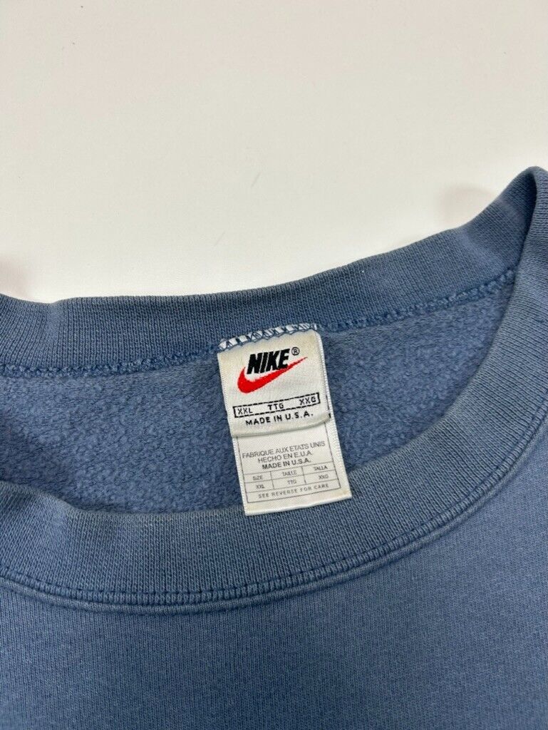 Vintage 90s Nike Embroidered Mini Swoosh Tonal Crewneck Sweatshirt Size 2XL