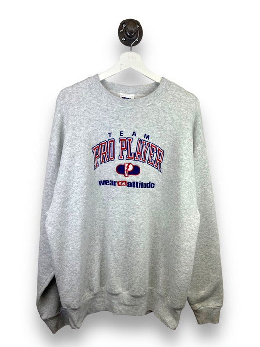 Vintage 90s Team Pro Player Embroidered Spell Out Crewneck Sweatshirt Size XL