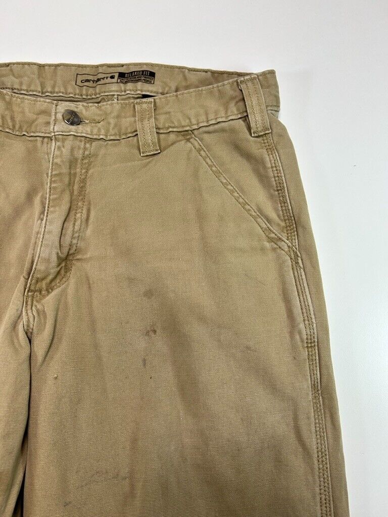 Carhartt Regular Fit Canvas Workwear Five Pocket Pants Size 32 Beige