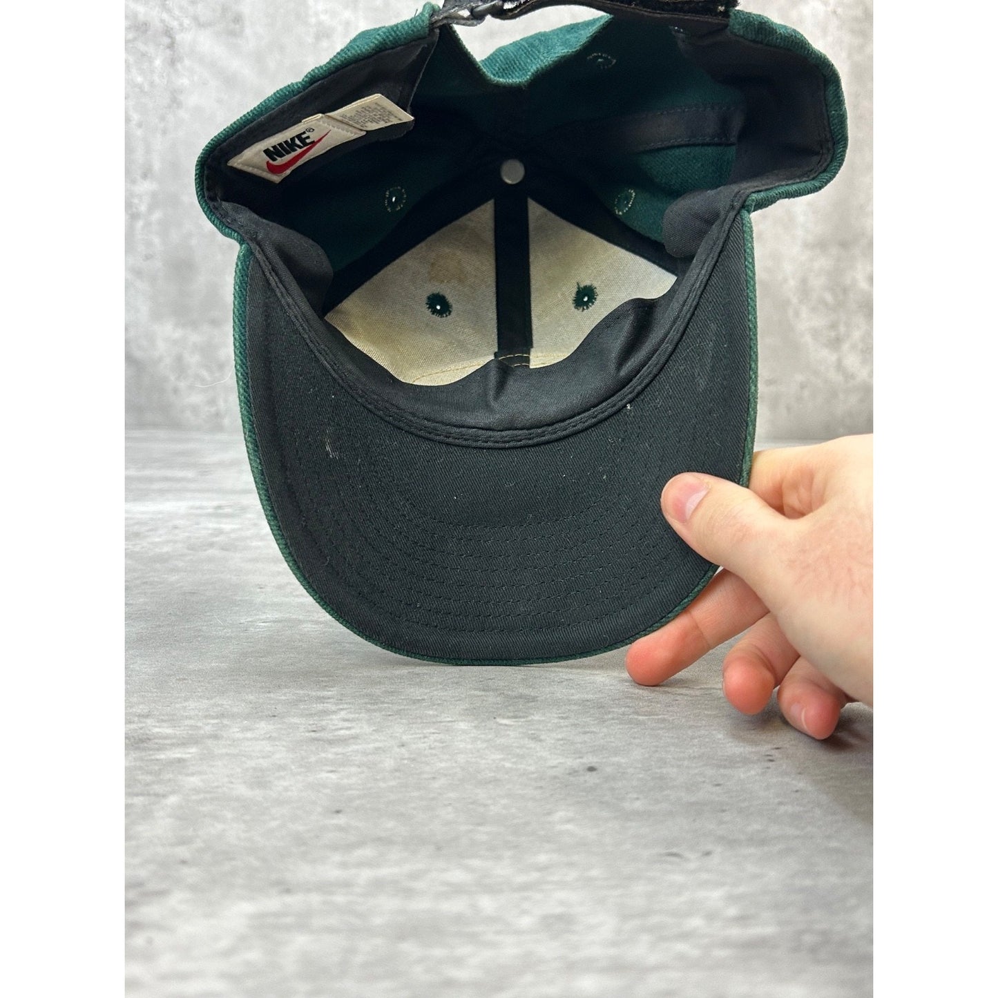 Vintage 90s Nike Gel Swoosh Strapback Hat OSFA Forest Green