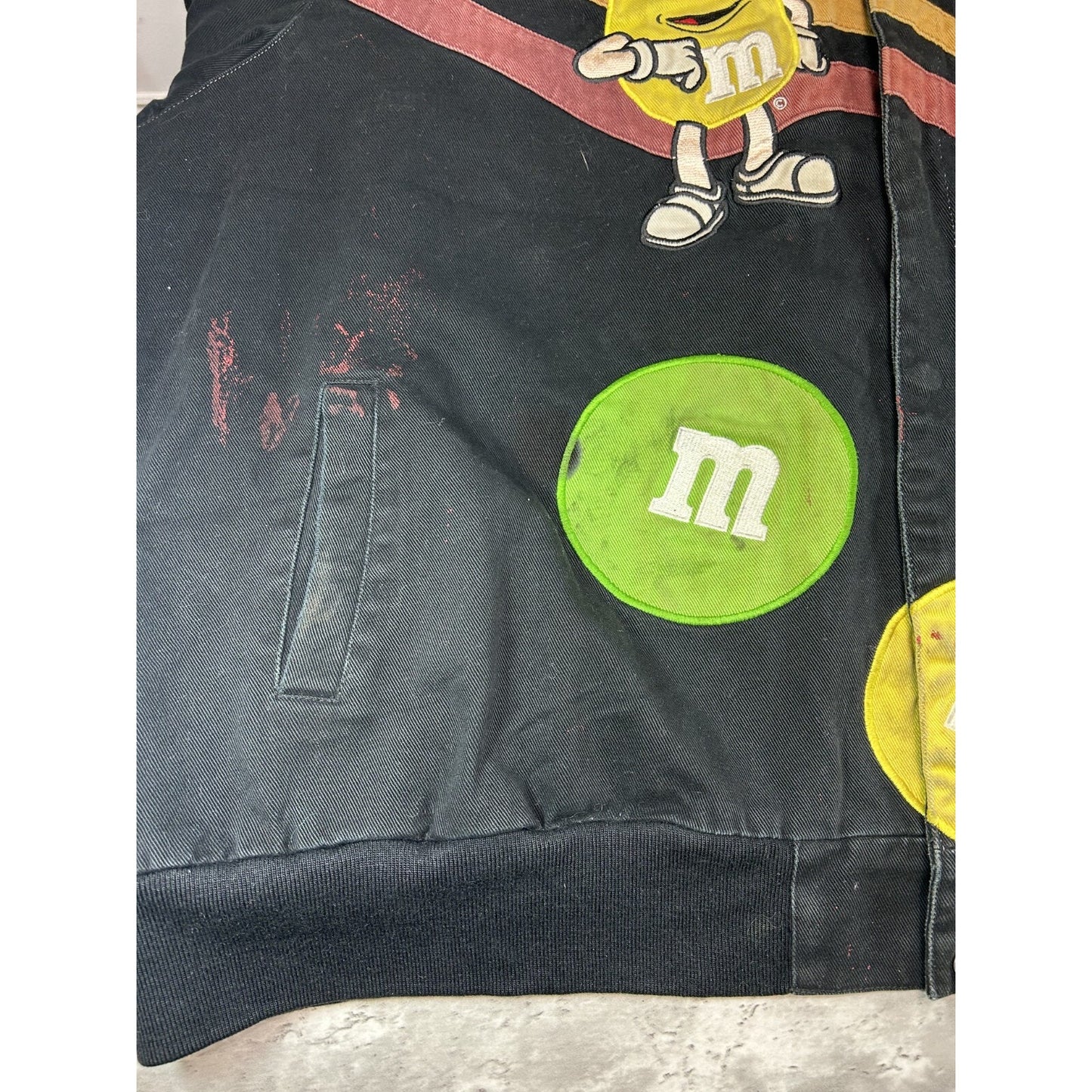 Vintage Jeff Hamilton M&M Racing Embroidered Nascar Race Jacket Size 6XL