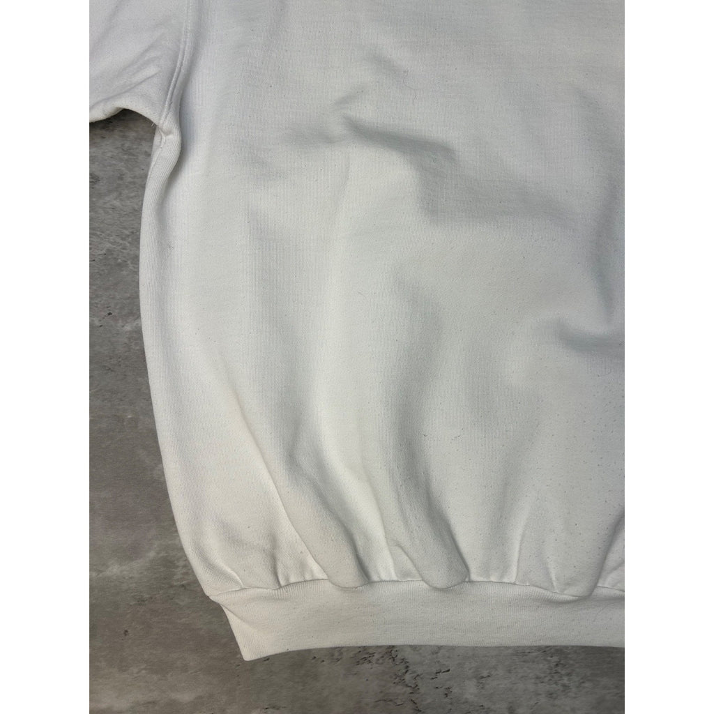 Vintage 90s Quiksilver Embroidered Spellout White Sweatshirt Size Large