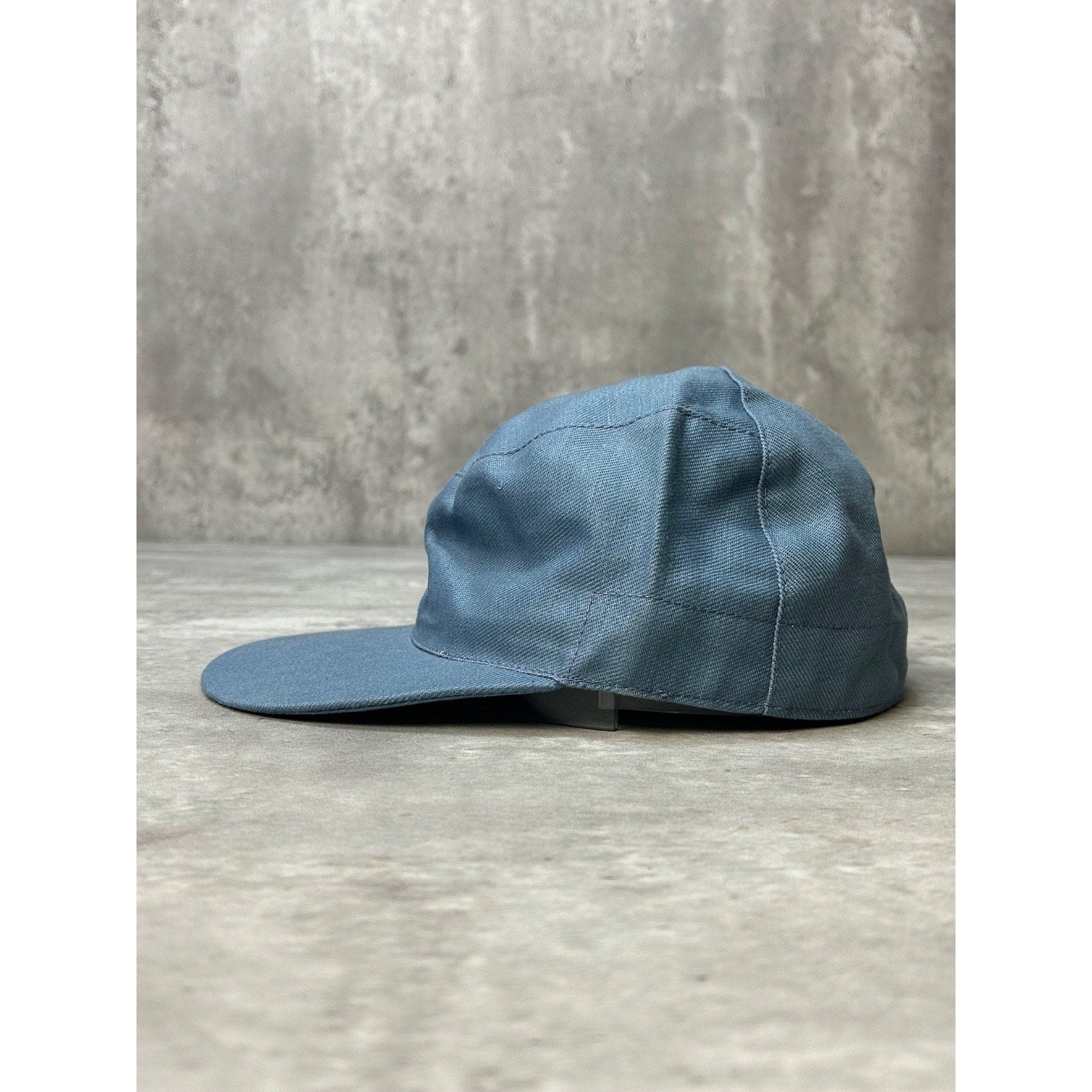 Vintage 1969 5 Panel Steel Blue Fitted Hat Size 7