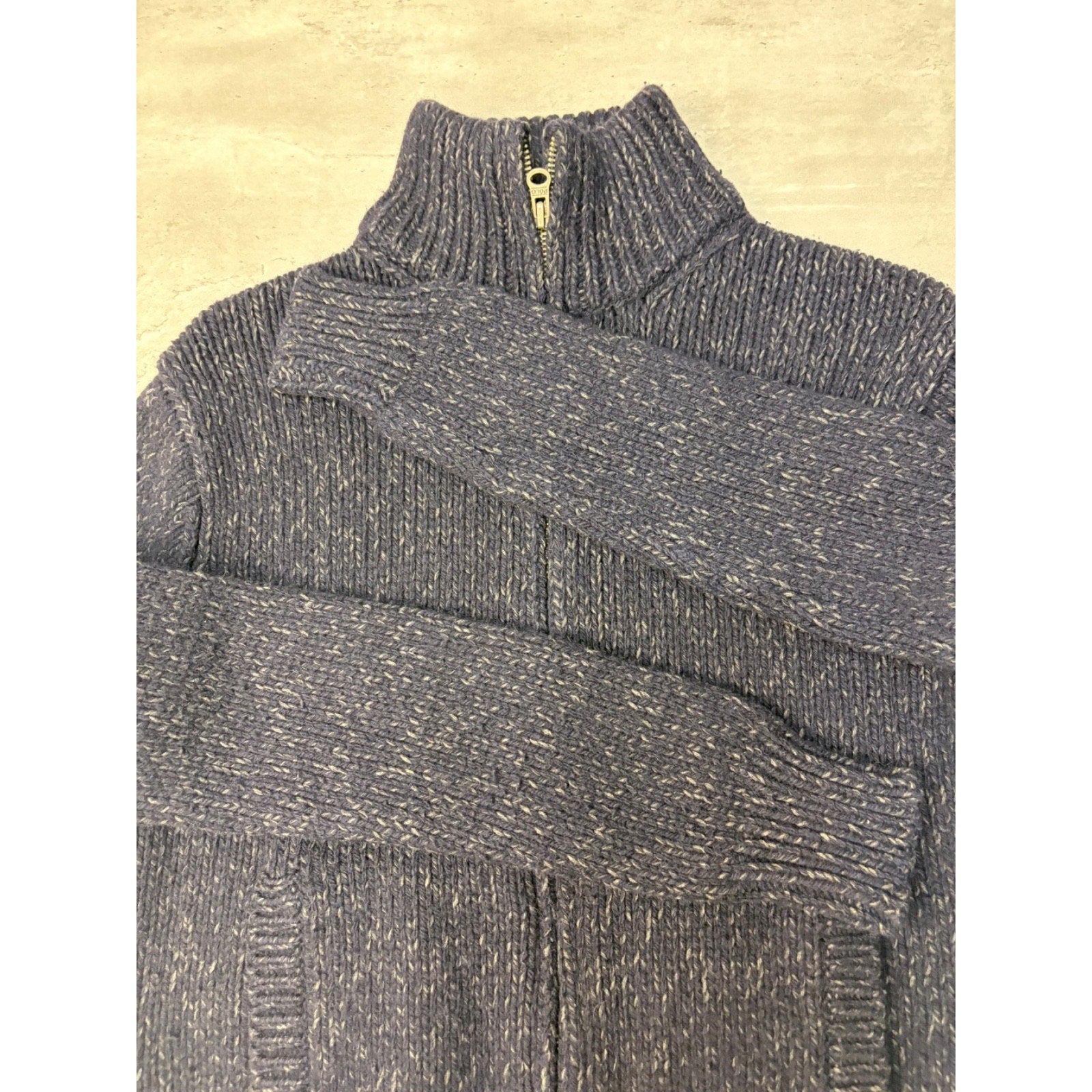 Vintage 90s Polo Ralph Lauren Full Zip Collared Black Knit Sweater Size Small