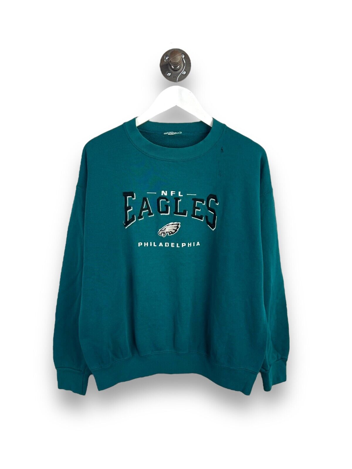 Vintage 90s Philadelphia Eagles NFL Embroidered Spellout Sweatshirt Size XL