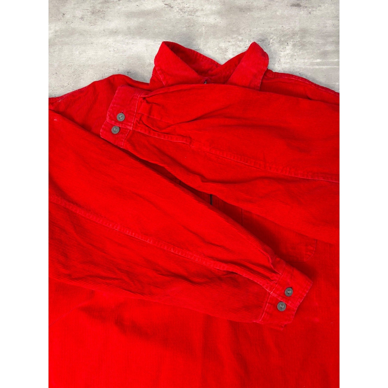 VTG Marlboro Unlimited Corduroy Long Sleeve 1/4 Zip Collared Shirt Size Large