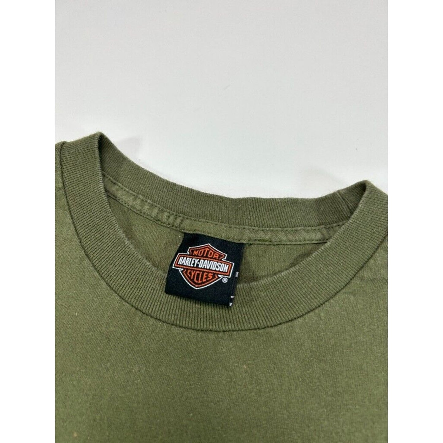 Harley Davidson Military Graphic Long Sleeve T-Shirt Size XL Green