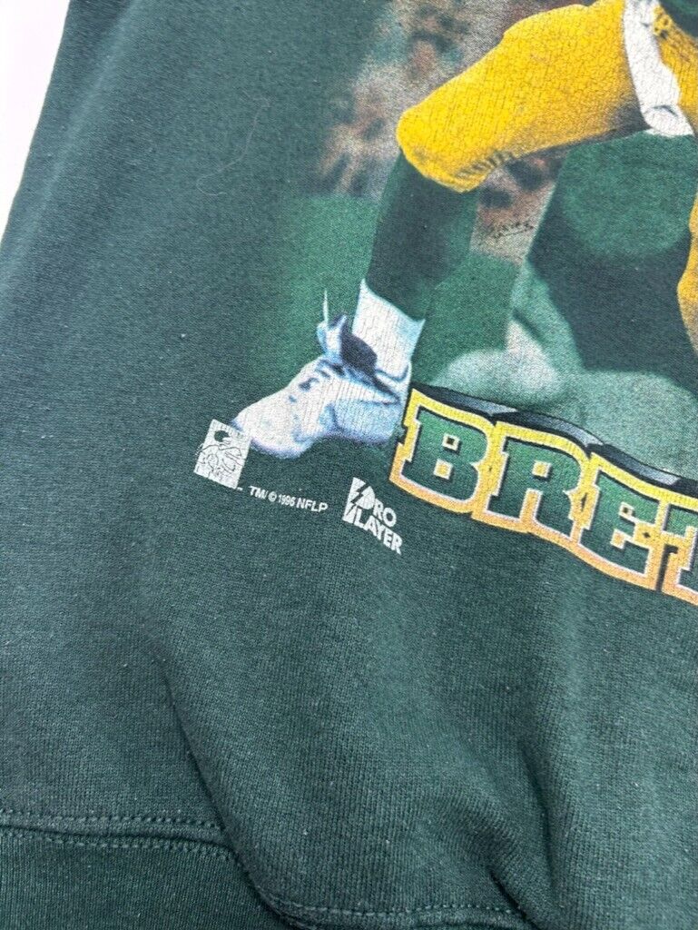 Vintage 1996 Brett Farve #4 Green Bay Packers NFL MVP Graphic Sweatshirt Size M