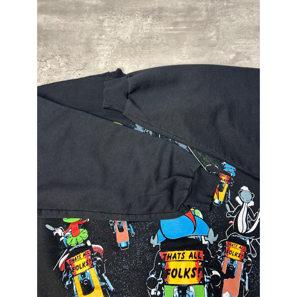 Vintage 1994 Looney Tunes Motorcycle Cartoon Character Graphic Sweatshirt Sz XL